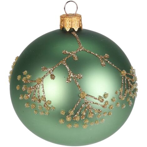 Palline per albero di Natale decorato, in Vetro, color Verde, da Ø 100 mm, 6 pezzi (1/4)