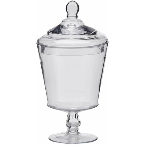 INNA-Glas Contenitore in Vetro Dieter, Coperchio di Sughero, Cilindro/ Rotondo, Trasparente, 25cm, 9,5cm/24cm - Vetro Decorativo - Barattolo