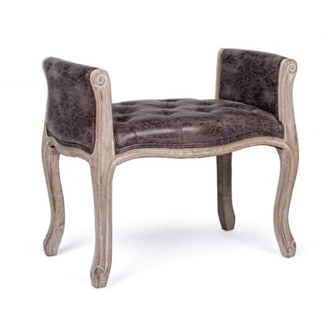 Panca Singola "Diva" per interno, con Struttura In Rubber Wood, da 71x48x60h cm -Dark