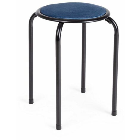 Sgabello per interno "Amal" Struttura In Tubolare Di Acciaio Verniciato A Polvere Ø 19Mm, 30 x 30 x 45 h cm -Blu