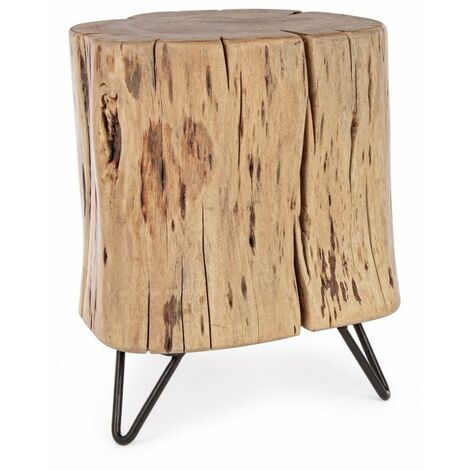 Sgabello per interno "Artur" Struttura In Legno Di Acacia, Gambe In Acciaio Verniciato A Polvere Epossidica -41 cm (1/5)