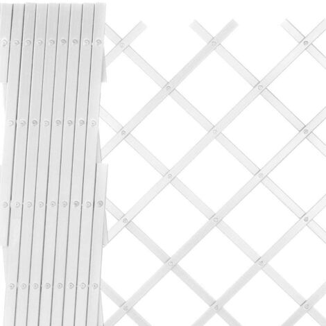 Traliccio Grigliato Estensibile in PVC per Piante rampicanti Balcone  Giardino terrazza 4x1 mt Bianco