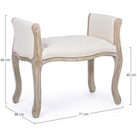 Set 2 Panche Legno Bianco Stile Rustico da Interno - GRETA