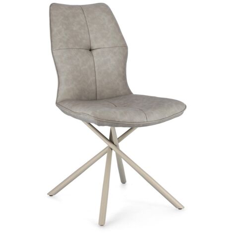 Sedia Kepler con gambe in acciaio verniciato a polvere epossidica, per arredo interno 50 x 66 x h 94 cm -Tortora / Confezione da 2 pezzi (1/5)