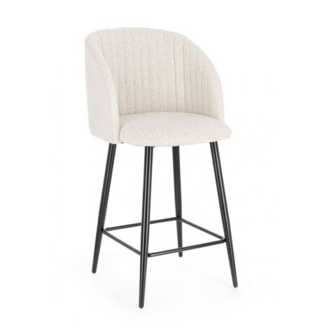 Set 2 Sgabelli Cucina Bouclé Nero Moderno da Interno - FELICIA