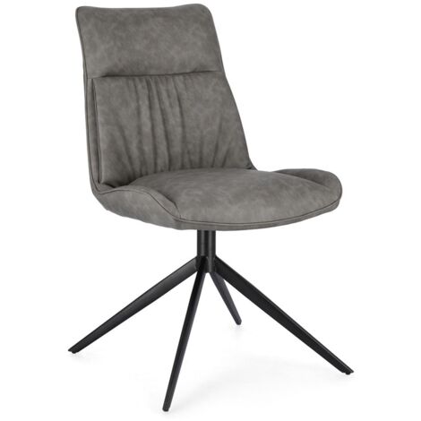 Sedia Jordan con gambe in acciaio verniciato a polvere epossidica, per arredo interno 50 x 64 x h 86 cm -Grigio / Confezione da 2 pezzi (1/5)