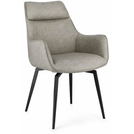 Sedia Lawrence con gambe in acciaio verniciato a polvere epossidica, per arredo interno 56 x 65 x h 92 cm -Tortora / Confezione da 2 pezzi (1/5)