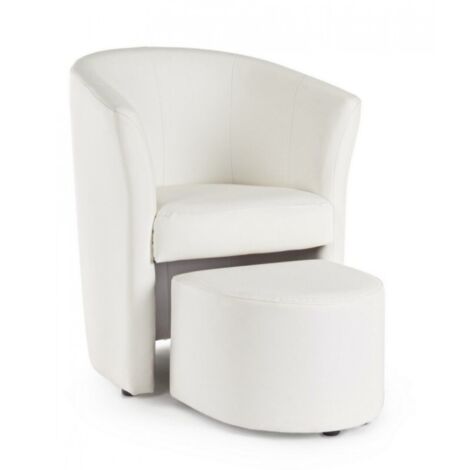 Poltrona "Rita" per interno, Struttura In Legno Di Pino E Compensato, Rivestimento In Similpelle 94% Pvc 6% Poliuretano 64,5 x 59,5 x 78h cm -Bianco