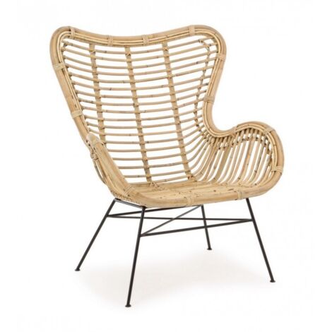 Poltrona "Casilda" per interno, Struttura In Rattan, Rifinitura Con Vernice Melaminica 74 x 75 x 85h cm (1/5)