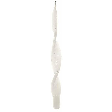 Candela Fiamma spirale lucida a cera Bianca decorazione natalizia -Ø 2.2 x 25 cm / Bianco