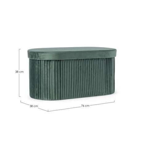 Poltrona Pouf "Jocelyn" per interno, con struttura in mdf -Rettangolare / Verde