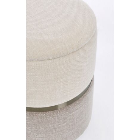 Pouf Contenitore Tessuto Grigio Moderno da Interno - WHITE - Colore: Grigio (1/5)