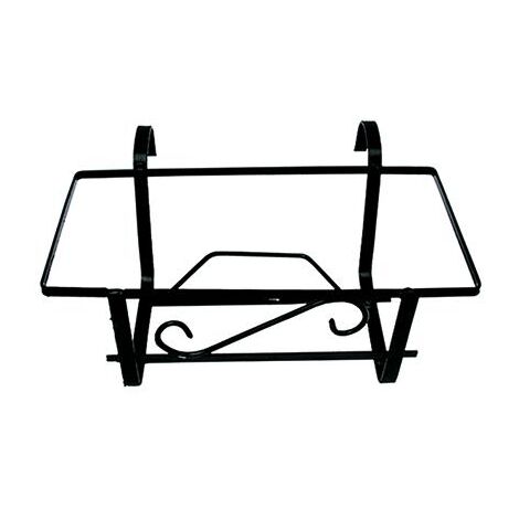 Balconiera fissa "Tulipano" portavaso rettangolare in ferro battuto fioriera "Made in Italy" -60 cm