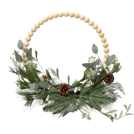 Kleemeiero Decorazione Natalizia Porta Appendibile: Cartello In Legno Con Babbo Natale, Renna E Campanelle