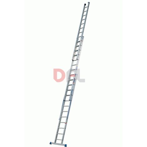 Scala a tre elementi in alluminio utilizzabile a sfilo o a cavalletto con dispositivo antisfilo -3 x 12 gradini