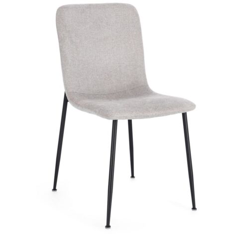 Sedia Rinas con struttura in compensato, per arredo interno 44 x 56 x h 81 cm -Grigio Chiaro / Confezione da 2 pezzi (1/4)