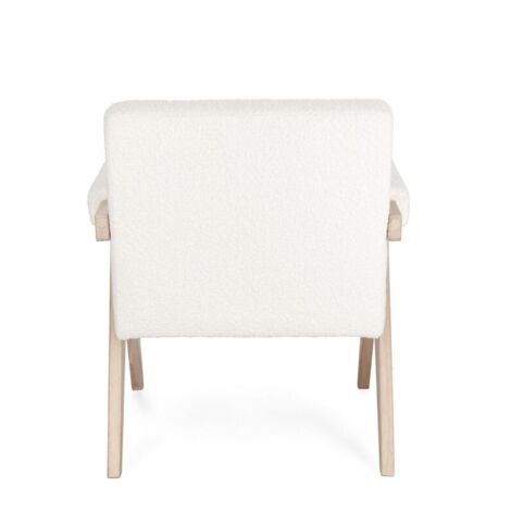Poltrona "Faiza" per interno, Struttura In Legno, Gambe In Rubberwood 57.5 x 80 x 83h cm -Avorio (1/5)
