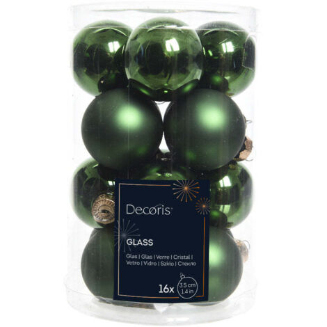 kaemingk KAEMINGK - Box sfere vetro verde pino 3.5 cm Cod. 010363 (1/2)