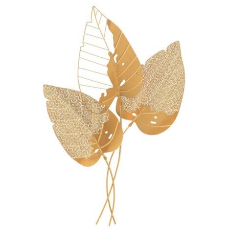 Pannello decorativo foglie autunnali in ferro color oro per decorazioni ambienti (1/5)