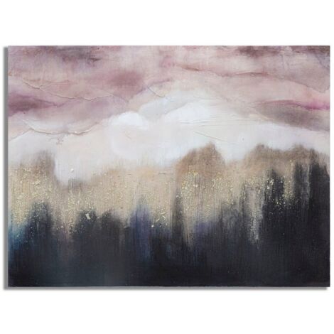 Dipinto su tela montagna con sfumature rosa con telaio in legno per decorazioni ambienti (1/5)