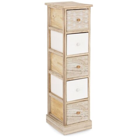 Cassettiera "Finnley" per interno, con 5 Cassetti, 29 x 35 x 101 cm -5 Cassetti - 40x29x90h cm
