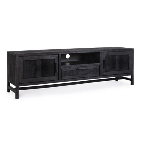 Mobile TV Legno Nero Industriale da Interno - STANLEY (1/5)