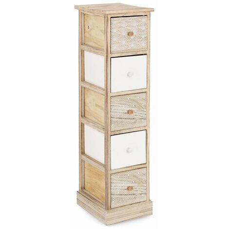 Cassettiera "Finnley" per interno, con 5 Cassetti, 29 x 35 x 101 cm -5 Cassetti - 26x32x98h cm