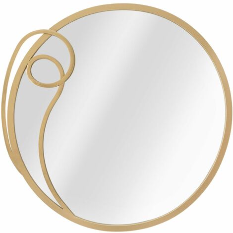 Specchio da parete in ferro color oro per bagni e camere da letto