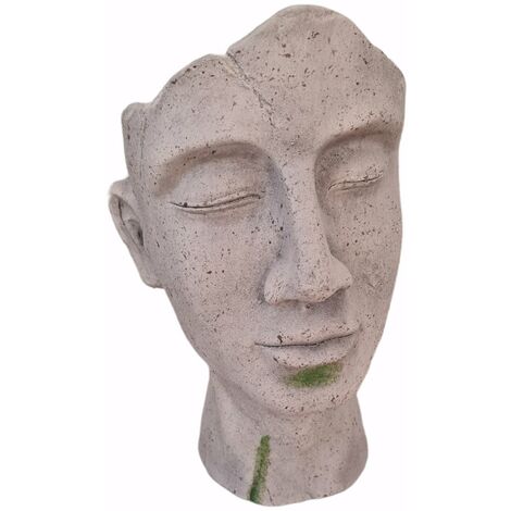 Statua decorativa "Classic" testa con vaso da giardino per veranda in magnesia (1/2)