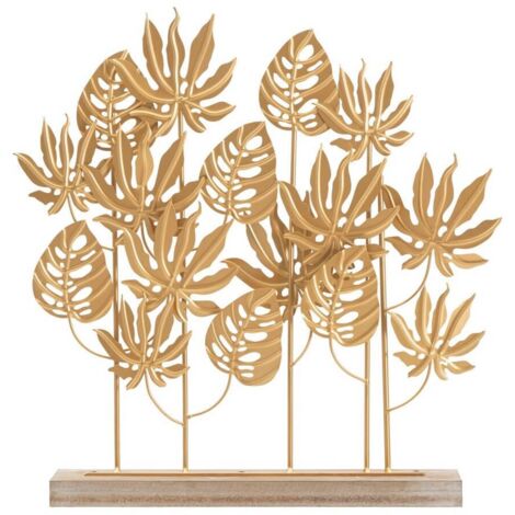 Foglie decorative in ferro color oro con base per decorazioni ambienti -Foglie di palma (1/5)