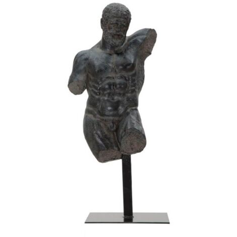 Scultura stile museo in poliresina colore nero con base per decorazioni ambienti -Uomo