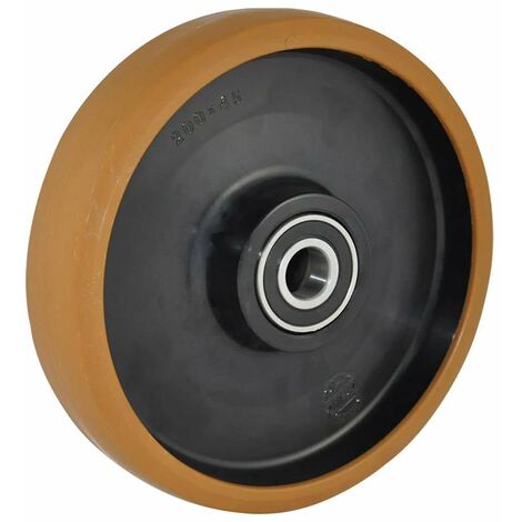 Ruota per transpallet di ricambio con rivestimento rinforzato in poliuretano e nylon nero