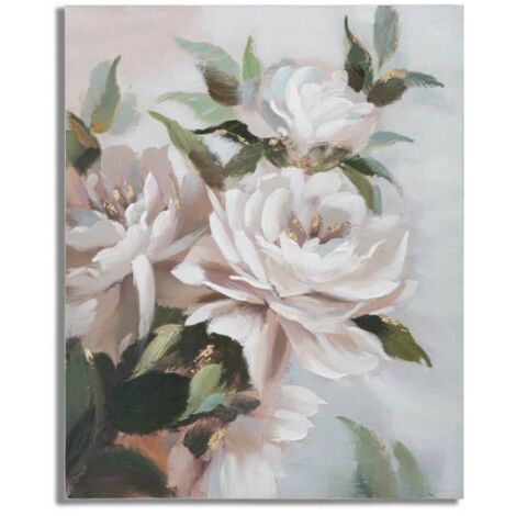 Dipinto su tela Crem Flower con intelaiatura in legno per decorazioni ambienti -Rosa (1/5)