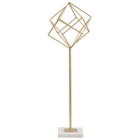 Cubo decorativo in ferro color oro con base per decorazioni ambienti -53 cm (1/5)