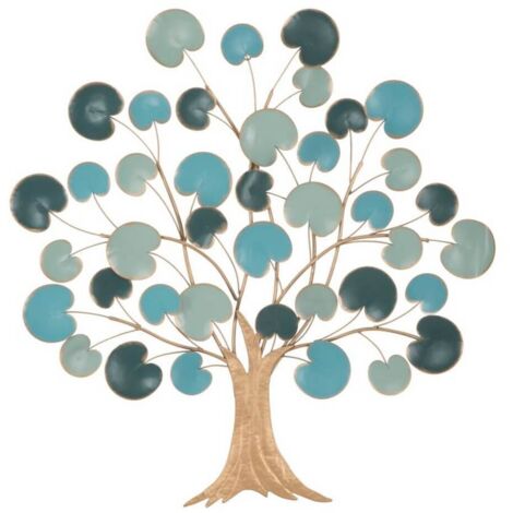 Albero decorativo in ferro con foglie azzurre per decorazioni ambienti (1/5)