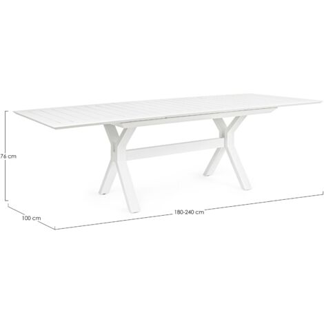 Tavolo allungabile giardino Kenyon bianco cm 180-240 x 100 (1/5)