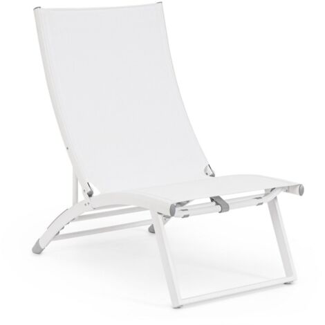 Poltrona Lounge reclinabile Taylor struttura in alluminio, da 53 x 166.5 x 90 cm -Bianco (1/5)