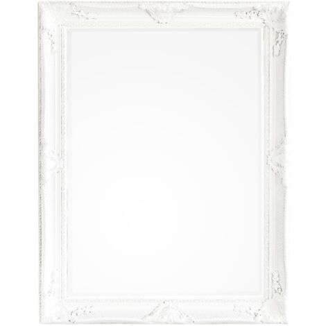 Specchio con cornice in legno "Miro" 90x120 cm -Bianca (1/4)