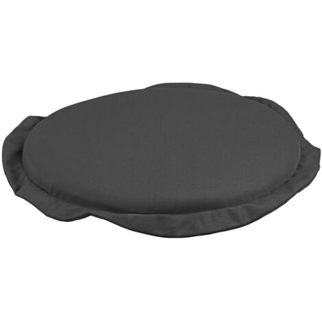Cuscino imbottito e comodo per esterno, idrorepellente -Antracite / Tondo