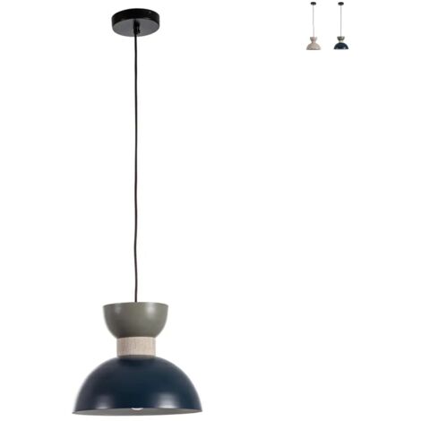 Lampadario Sospensione Metallo Blu Moderno da Interni - SHIORI - Colore: Blu - Dimensione: D 30