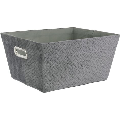 Porta oggetti "Averill" rettangolare rivestito in velluto 36 x 28 x h 18 cm -Ocra