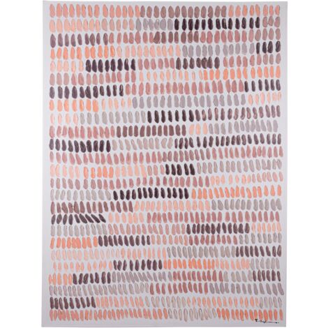Quadro "Naska" stampa su tela con dettagli dipinti a mano 90 x 120 cm -Blu