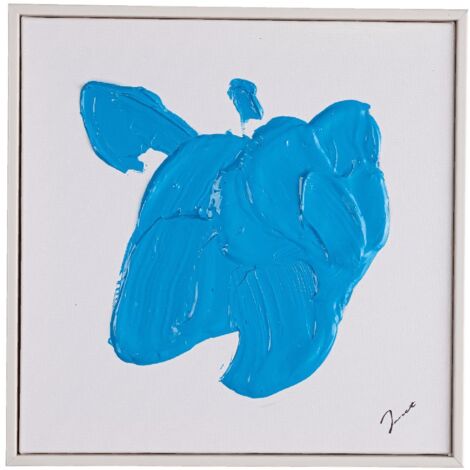 Quadro dipinto trilix blu 30 x 30 su tela dipinta a mano, struttura in legno di abete (1/2)