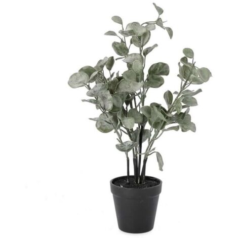 Pianta artificiale "Eucalipto" con vaso in plastica nera, alta qualità -Ø58x110h cm (1/5)