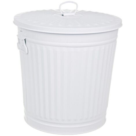 Bidone "London met bianco opaco" in zinco galvanizzato -35L