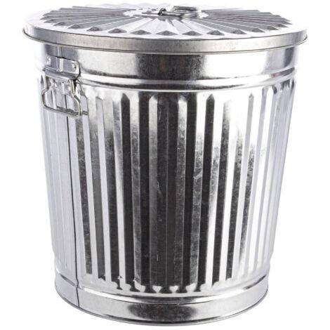 Bidone "London metallo zincato" in zinco galvanizzato -35L