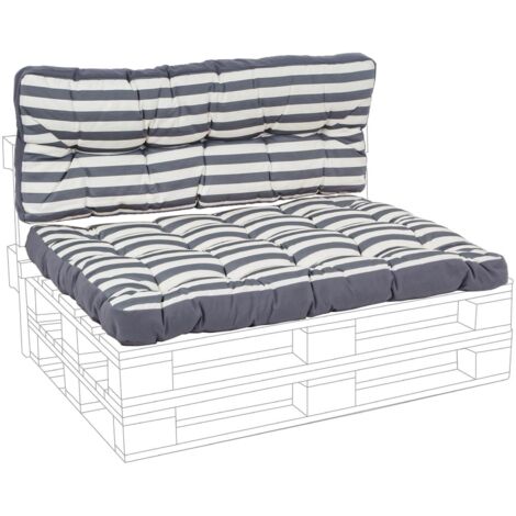 Cuscino imbottito per pedane in legno divani con bancali 120 cm -Crema / Seduta