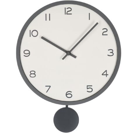 Orologio da parete "Bayron" in metallo con pendolo a batteria h Ø 30x5,5x39 cm -Tortora