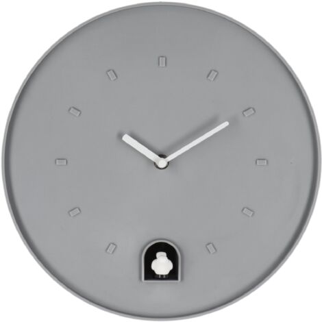 Orologio da parete "Damian" con cucù in plastica Ø30x8 cm a batteria -Bianco