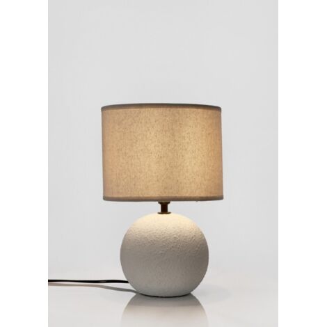 Lampada da Tavolo Ceramica Bianca Moderna da Interno - MEI-HSUAN - Colore: Bianco - Dimensione: D 20